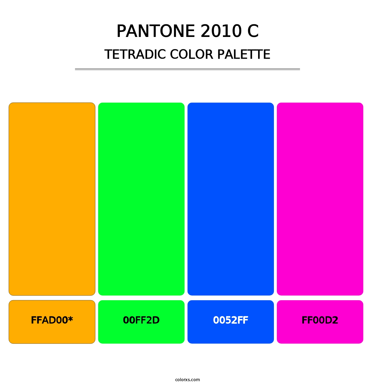 PANTONE 2010 C - Tetradic Color Palette