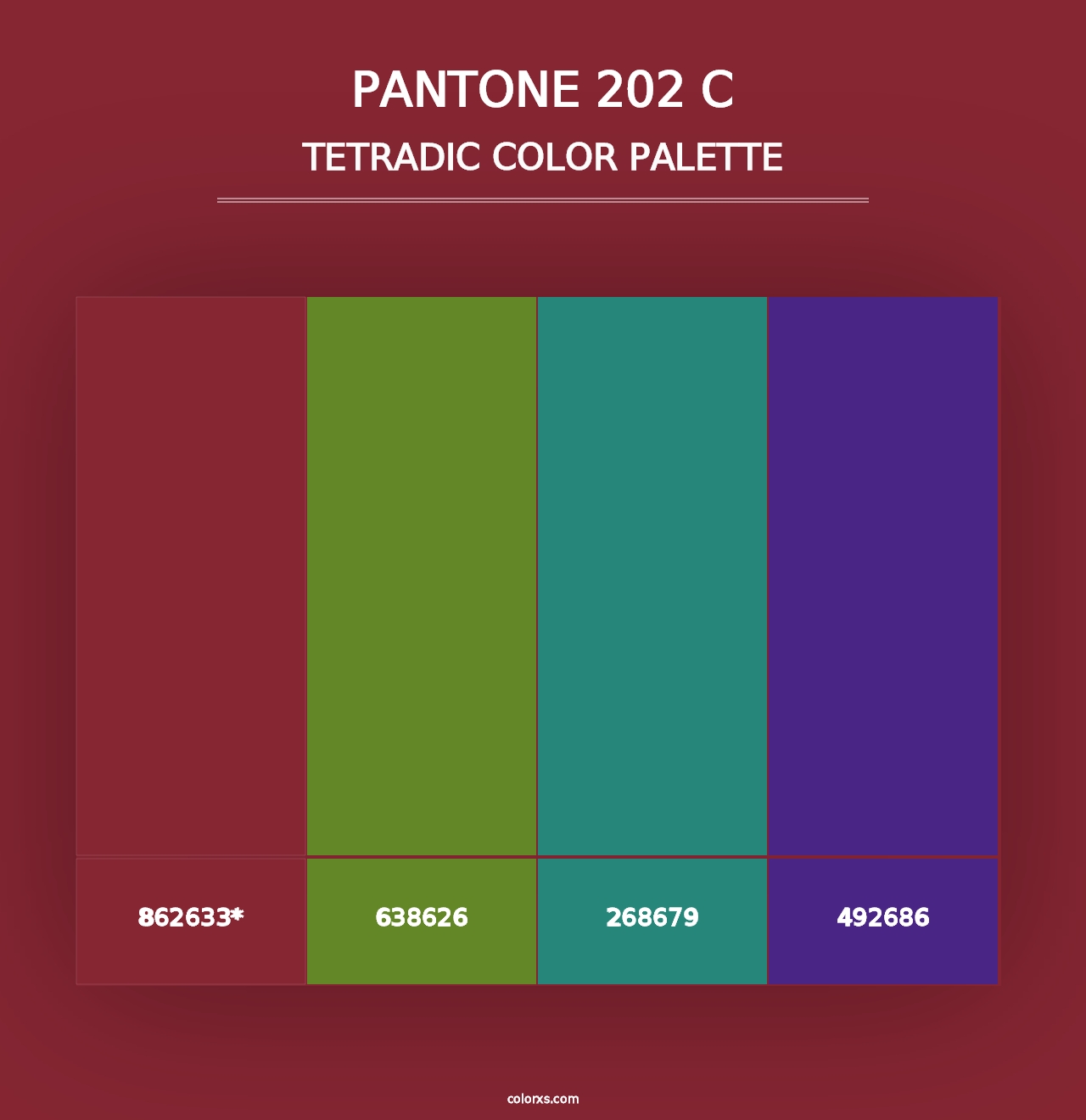 PANTONE 202 C - Tetradic Color Palette