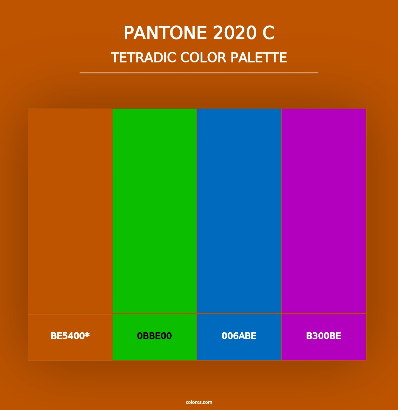 PANTONE 2020 C - Tetradic Color Palette