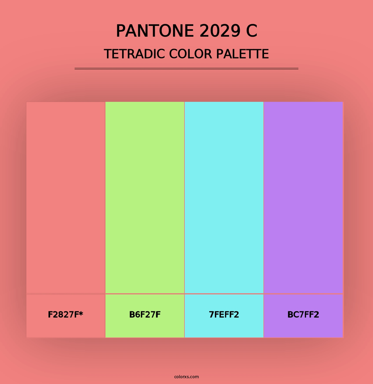 PANTONE 2029 C - Tetradic Color Palette