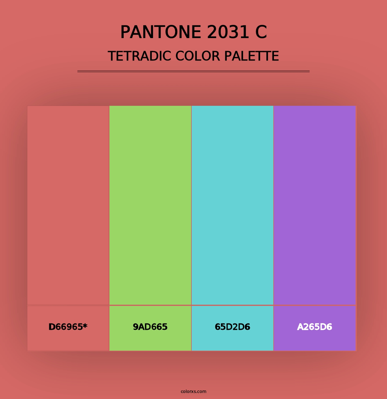 PANTONE 2031 C - Tetradic Color Palette