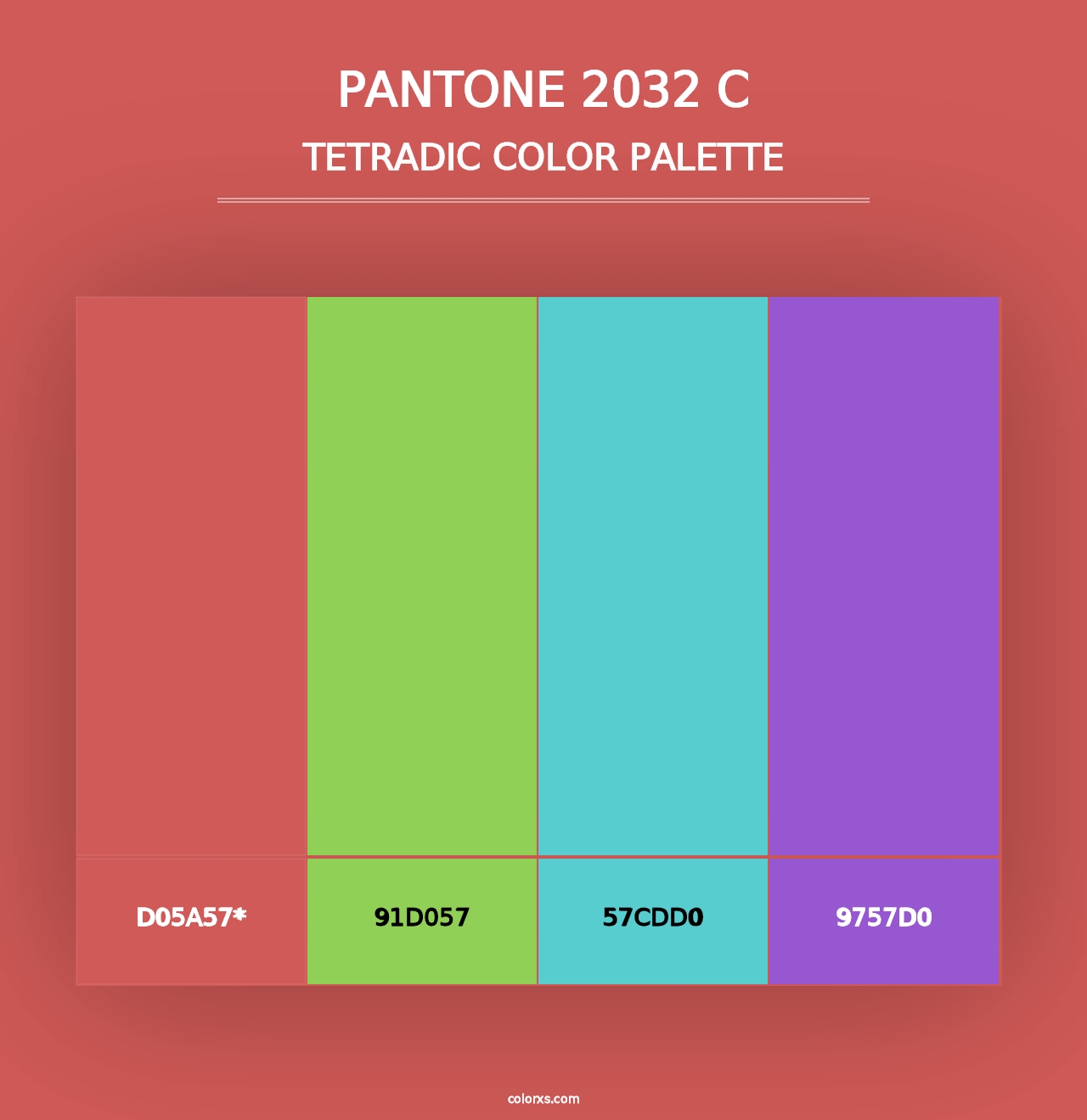 PANTONE 2032 C - Tetradic Color Palette