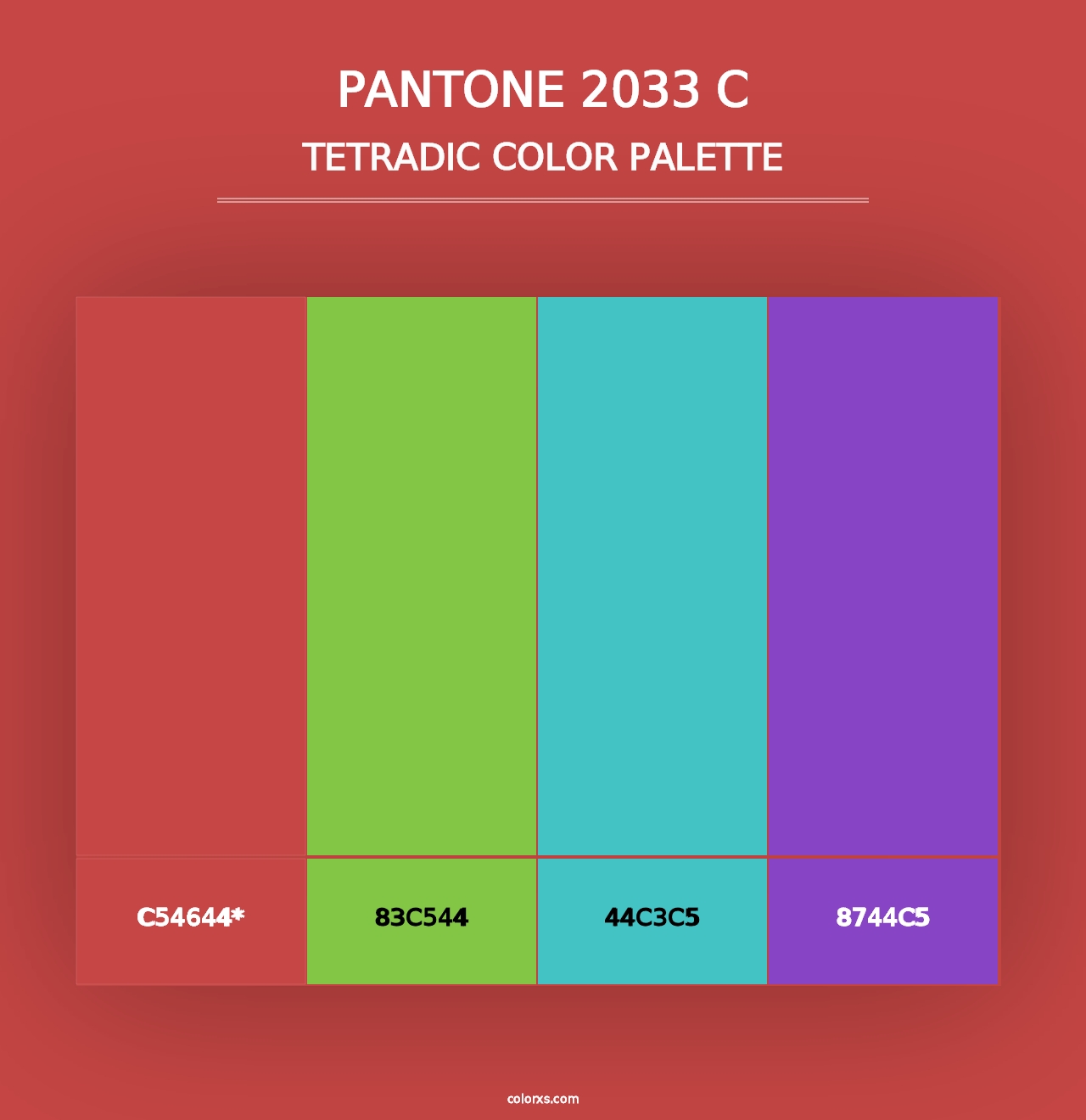 PANTONE 2033 C - Tetradic Color Palette