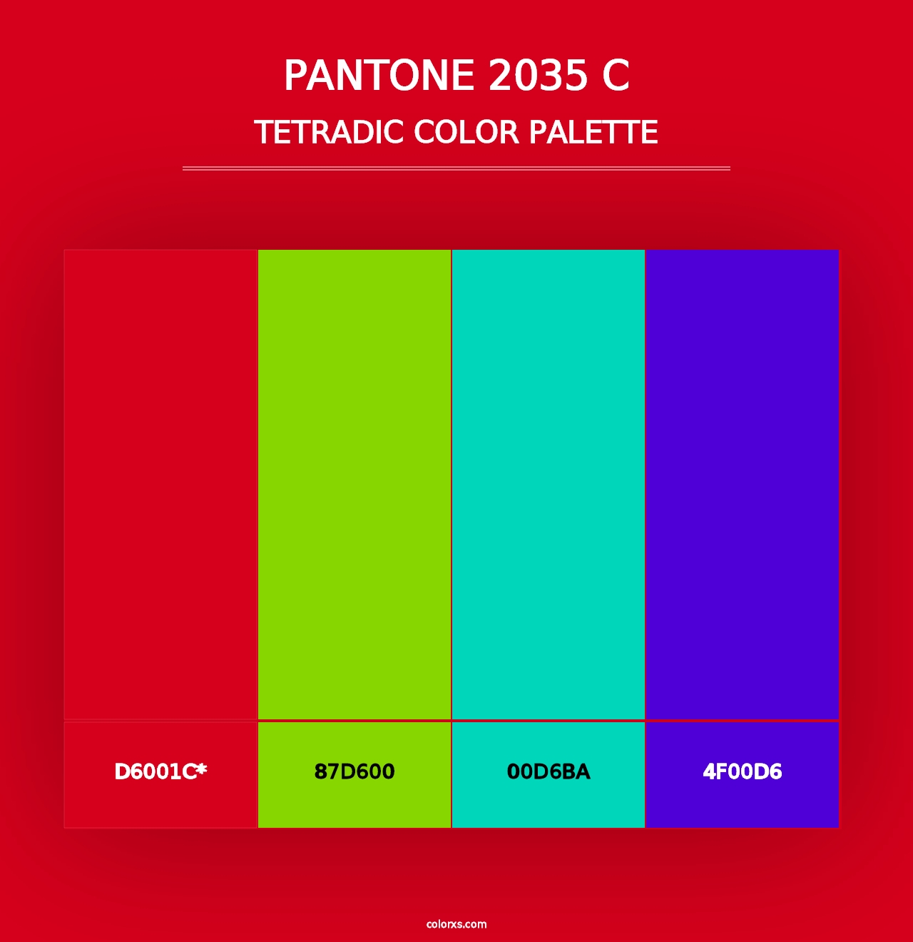 PANTONE 2035 C - Tetradic Color Palette