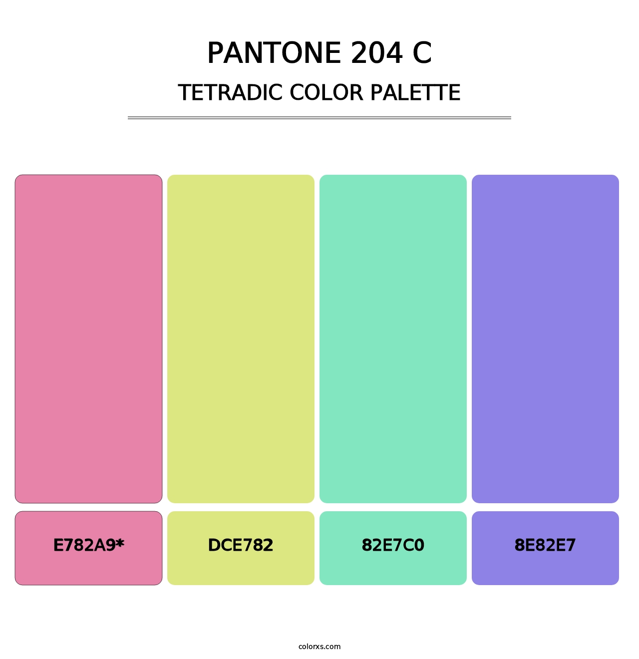 PANTONE 204 C - Tetradic Color Palette