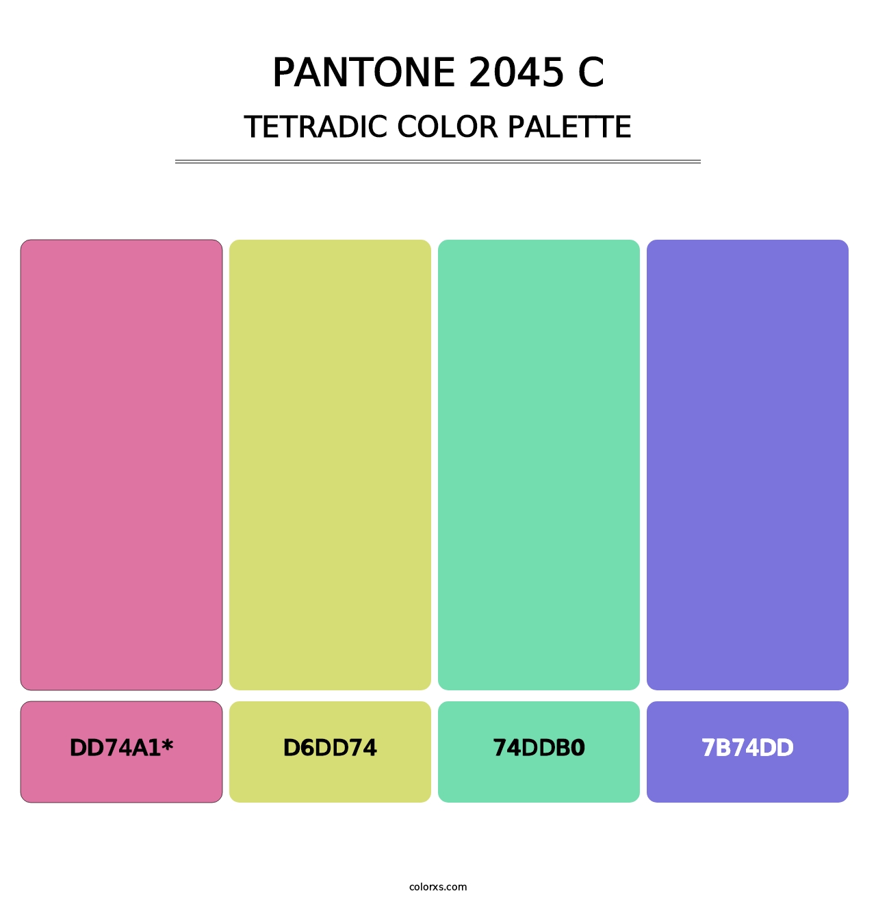 PANTONE 2045 C - Tetradic Color Palette