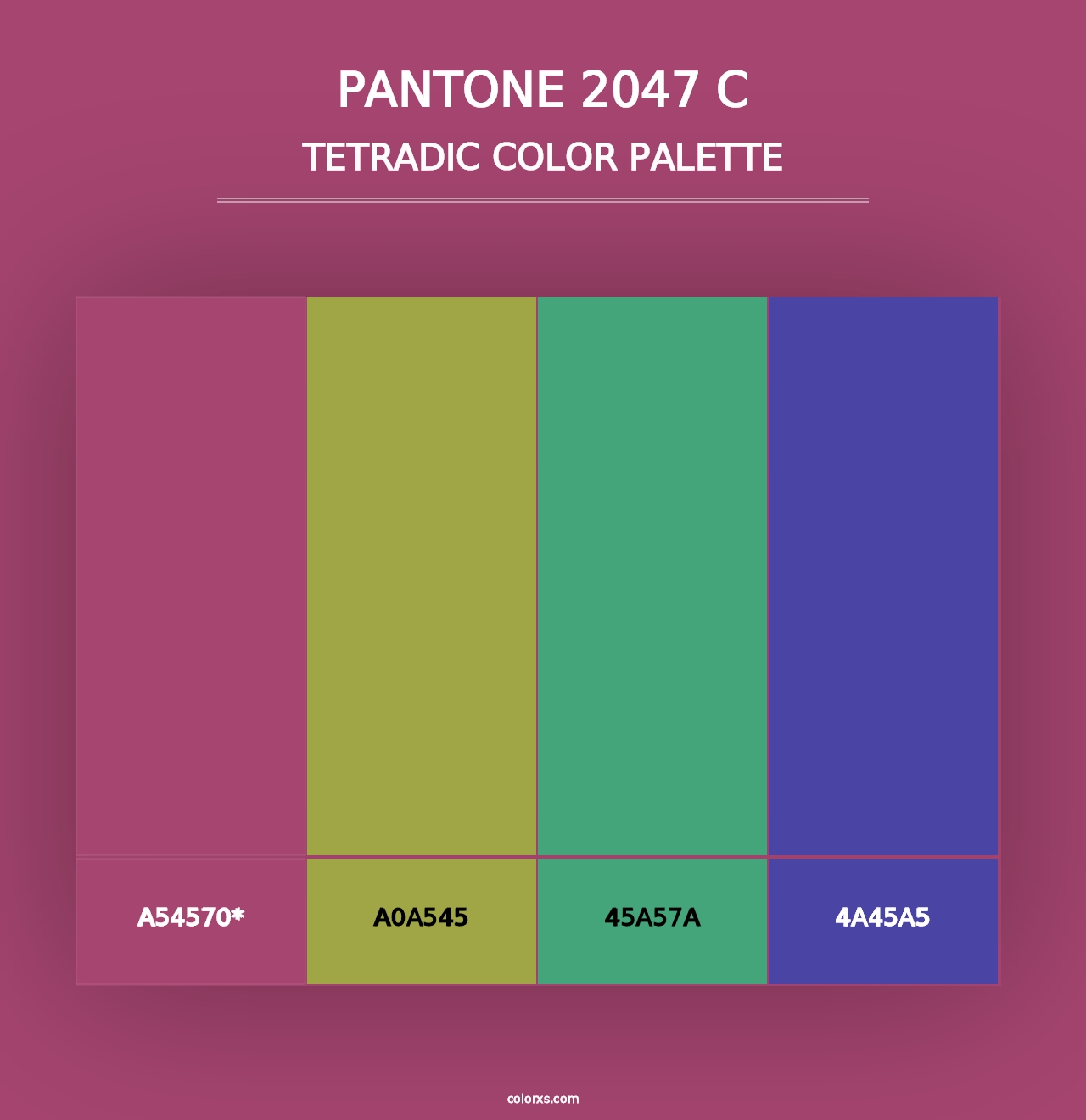 PANTONE 2047 C - Tetradic Color Palette