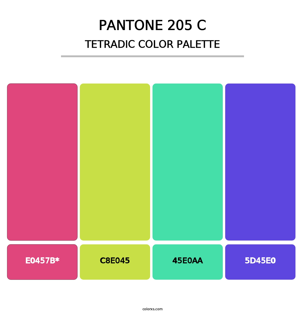 PANTONE 205 C - Tetradic Color Palette