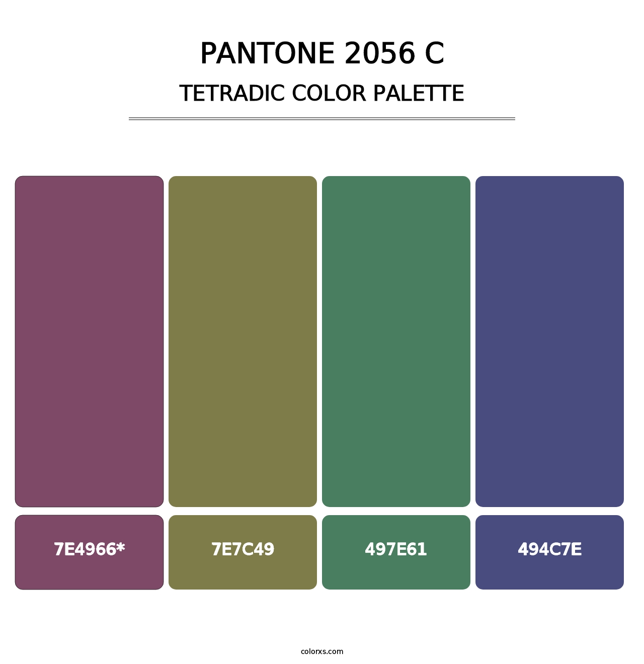 PANTONE 2056 C - Tetradic Color Palette