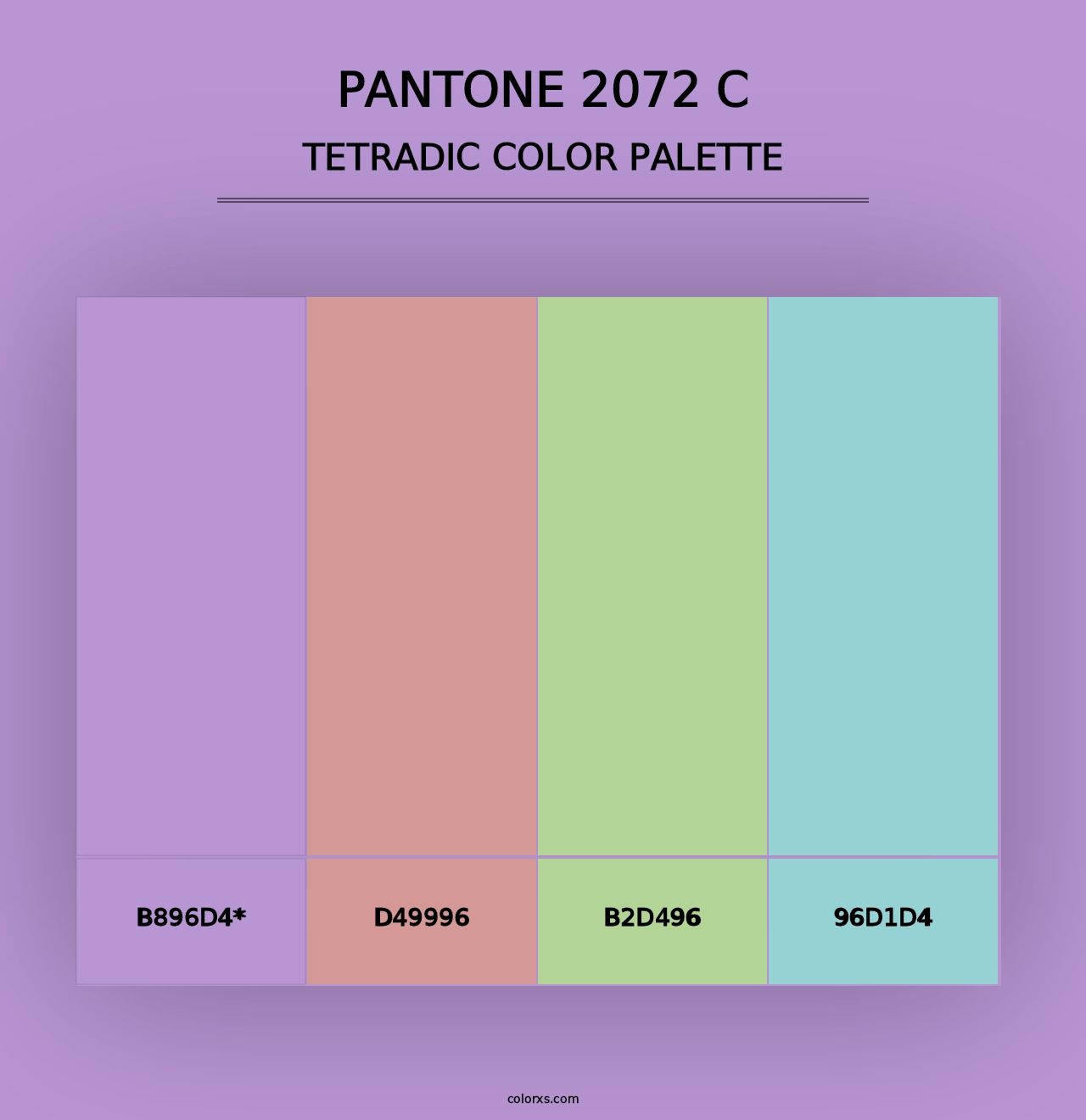 PANTONE 2072 C - Tetradic Color Palette