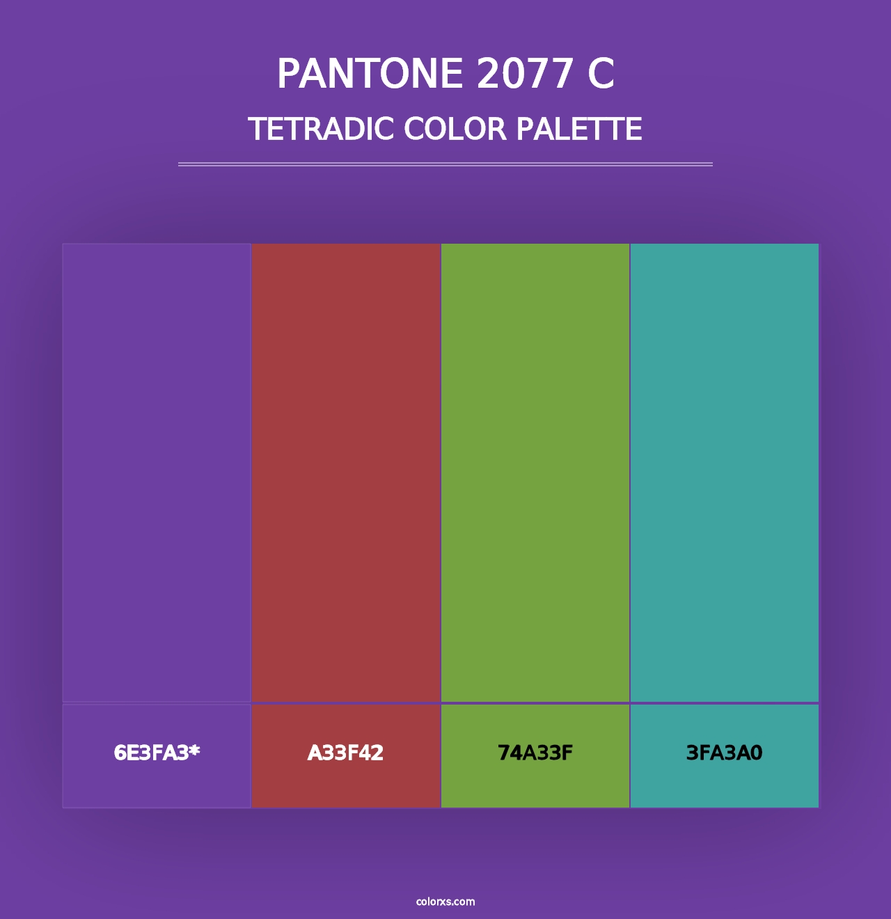 PANTONE 2077 C - Tetradic Color Palette