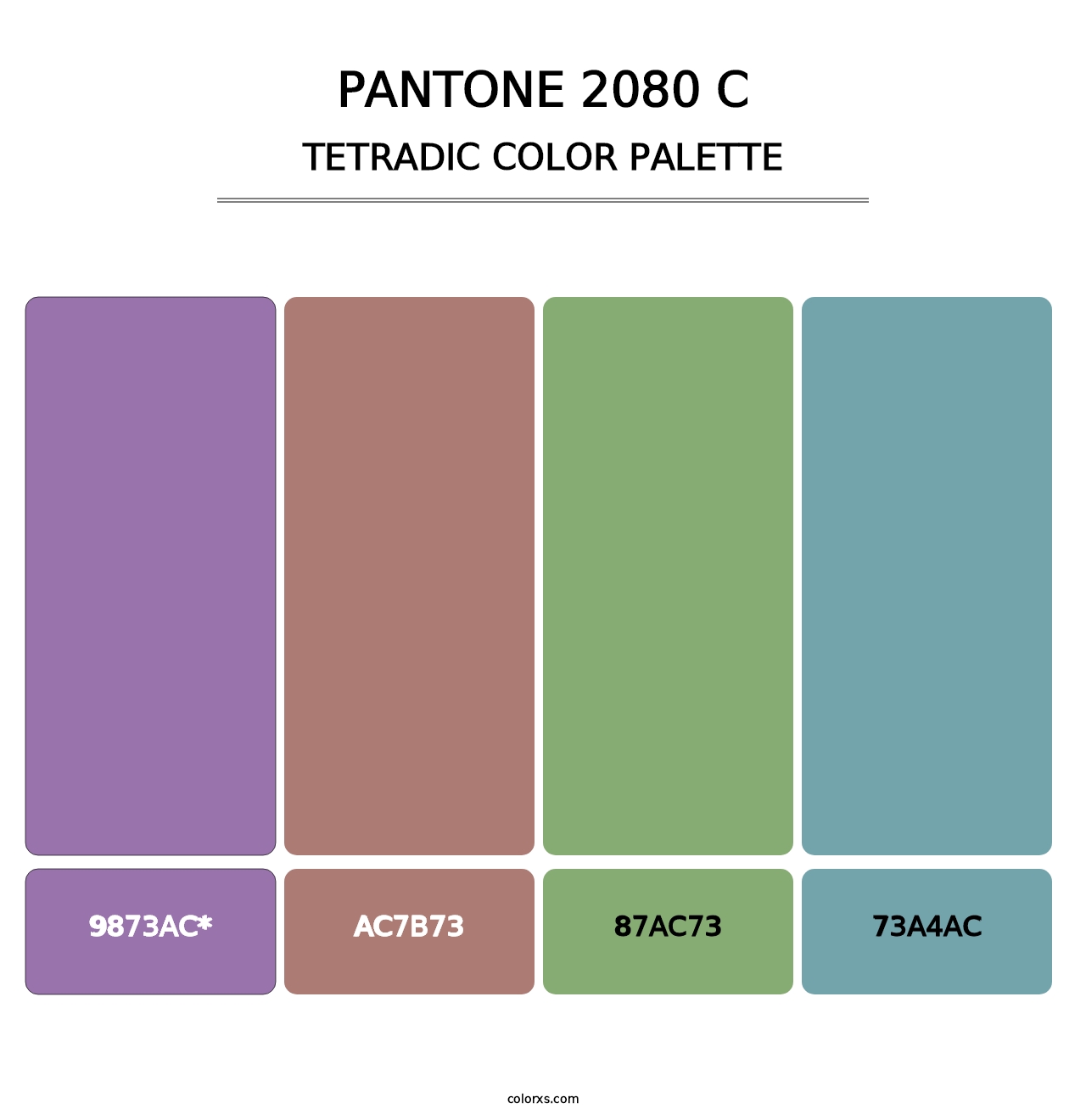 PANTONE 2080 C - Tetradic Color Palette