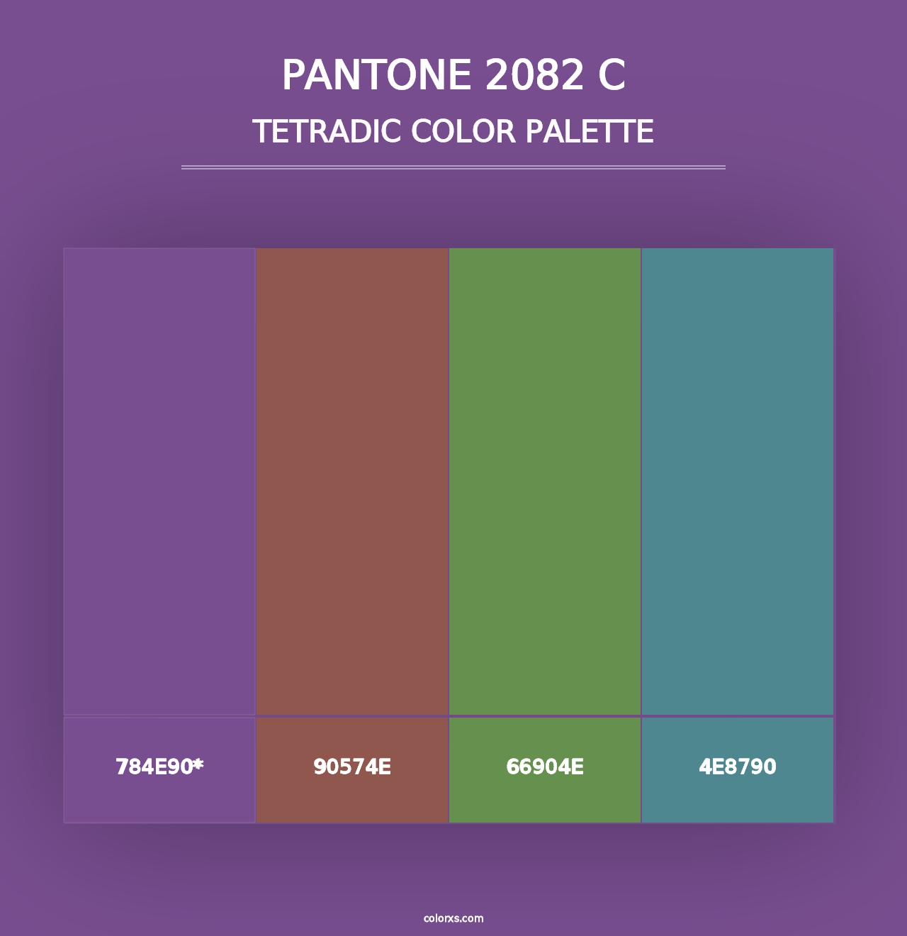 PANTONE 2082 C - Tetradic Color Palette