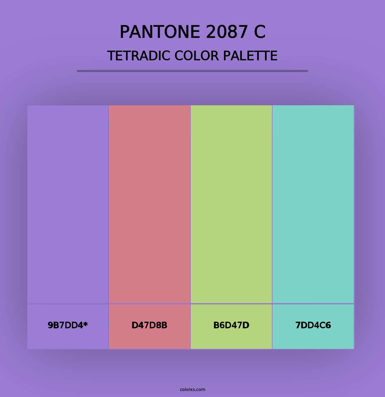 PANTONE 2087 C - Tetradic Color Palette