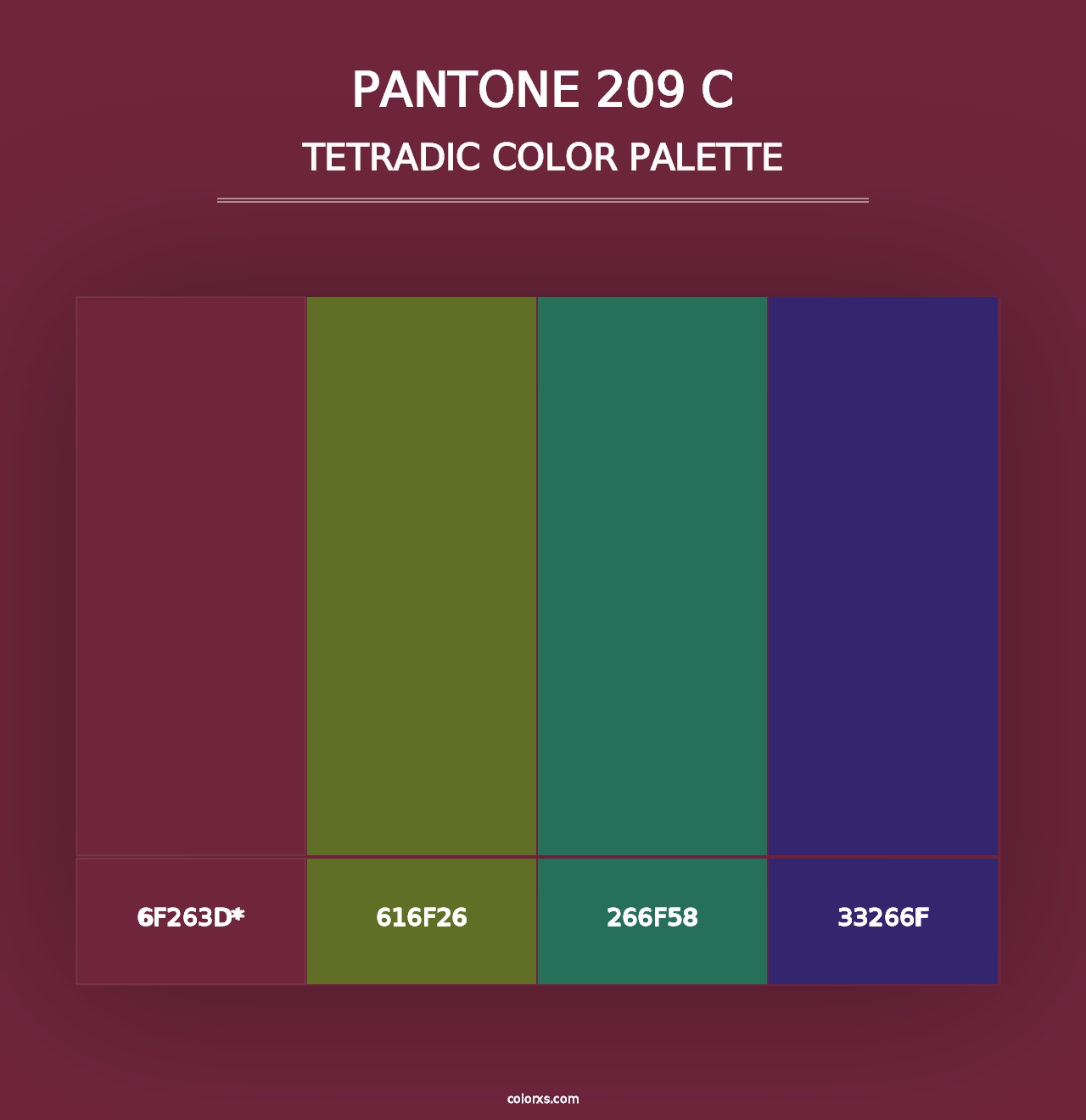 PANTONE 209 C - Tetradic Color Palette