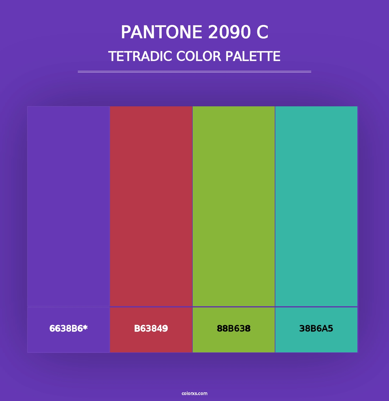 PANTONE 2090 C - Tetradic Color Palette