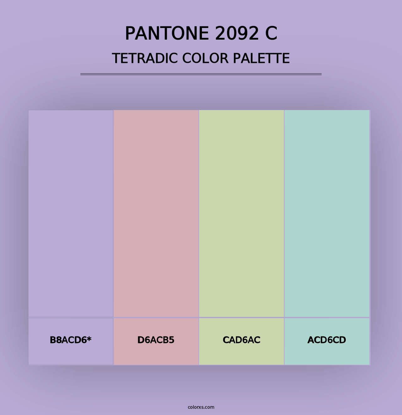 PANTONE 2092 C - Tetradic Color Palette