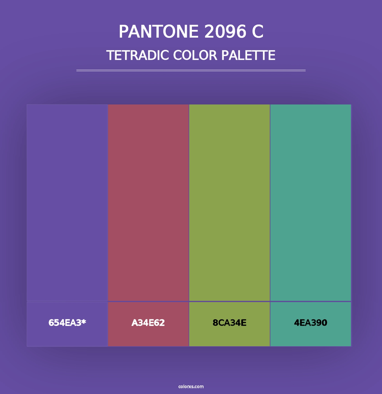 PANTONE 2096 C - Tetradic Color Palette