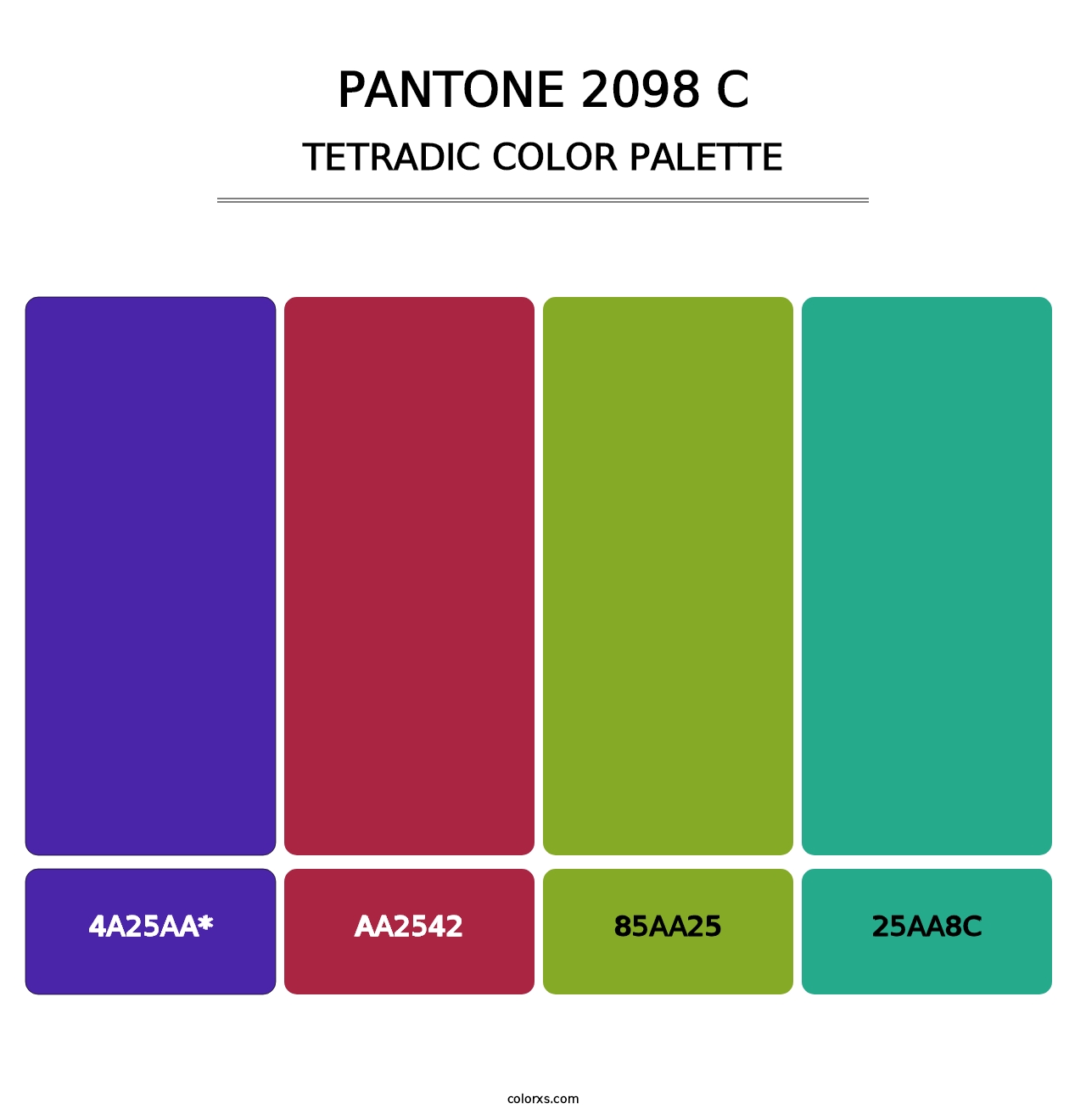 PANTONE 2098 C - Tetradic Color Palette