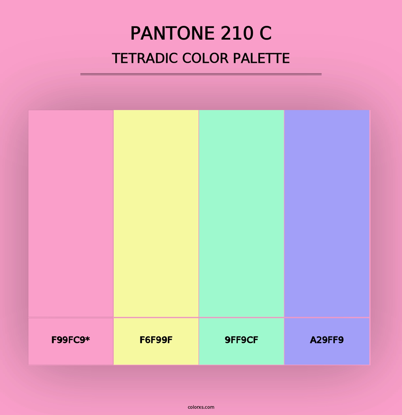 PANTONE 210 C - Tetradic Color Palette