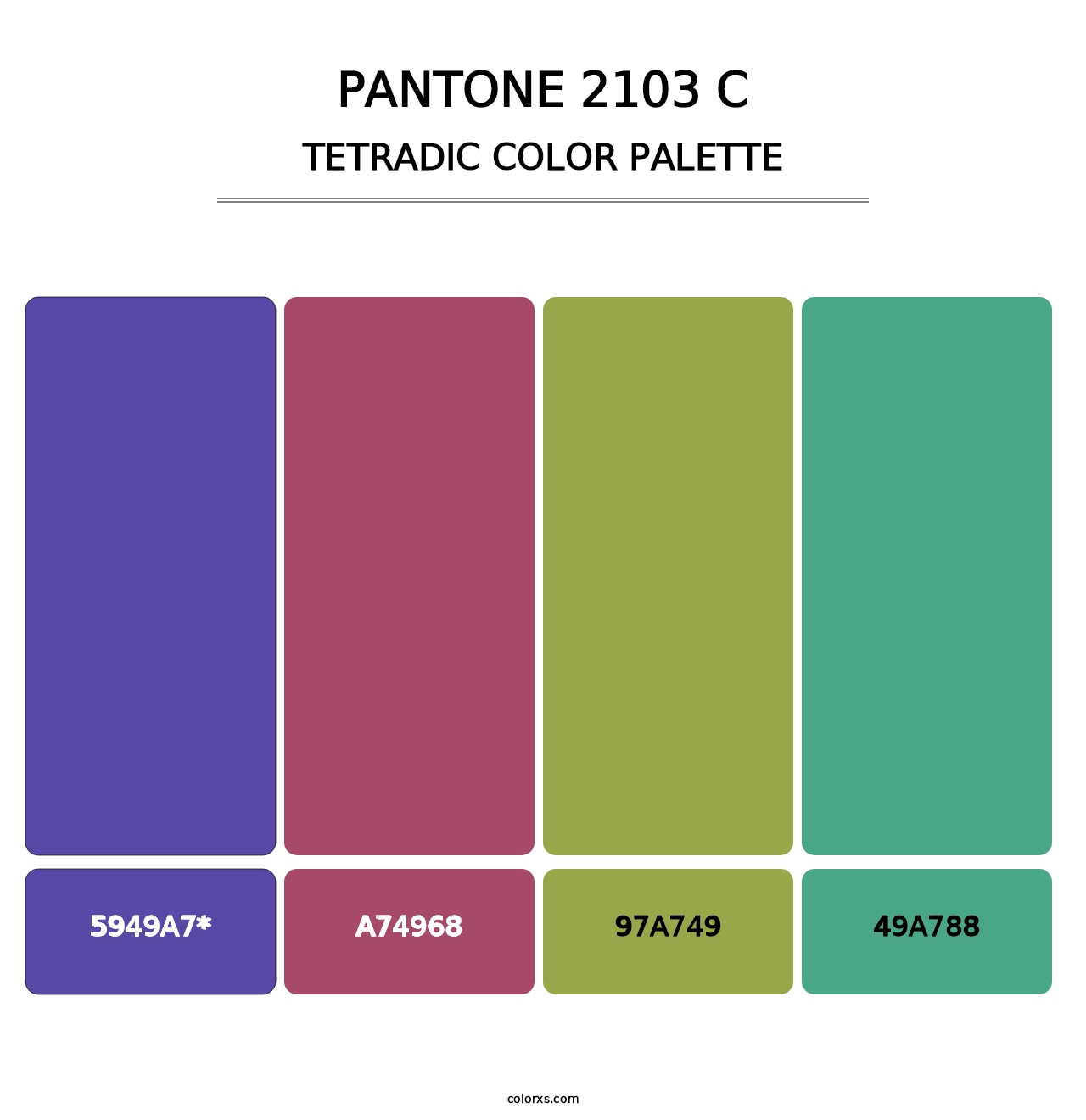 PANTONE 2103 C - Tetradic Color Palette