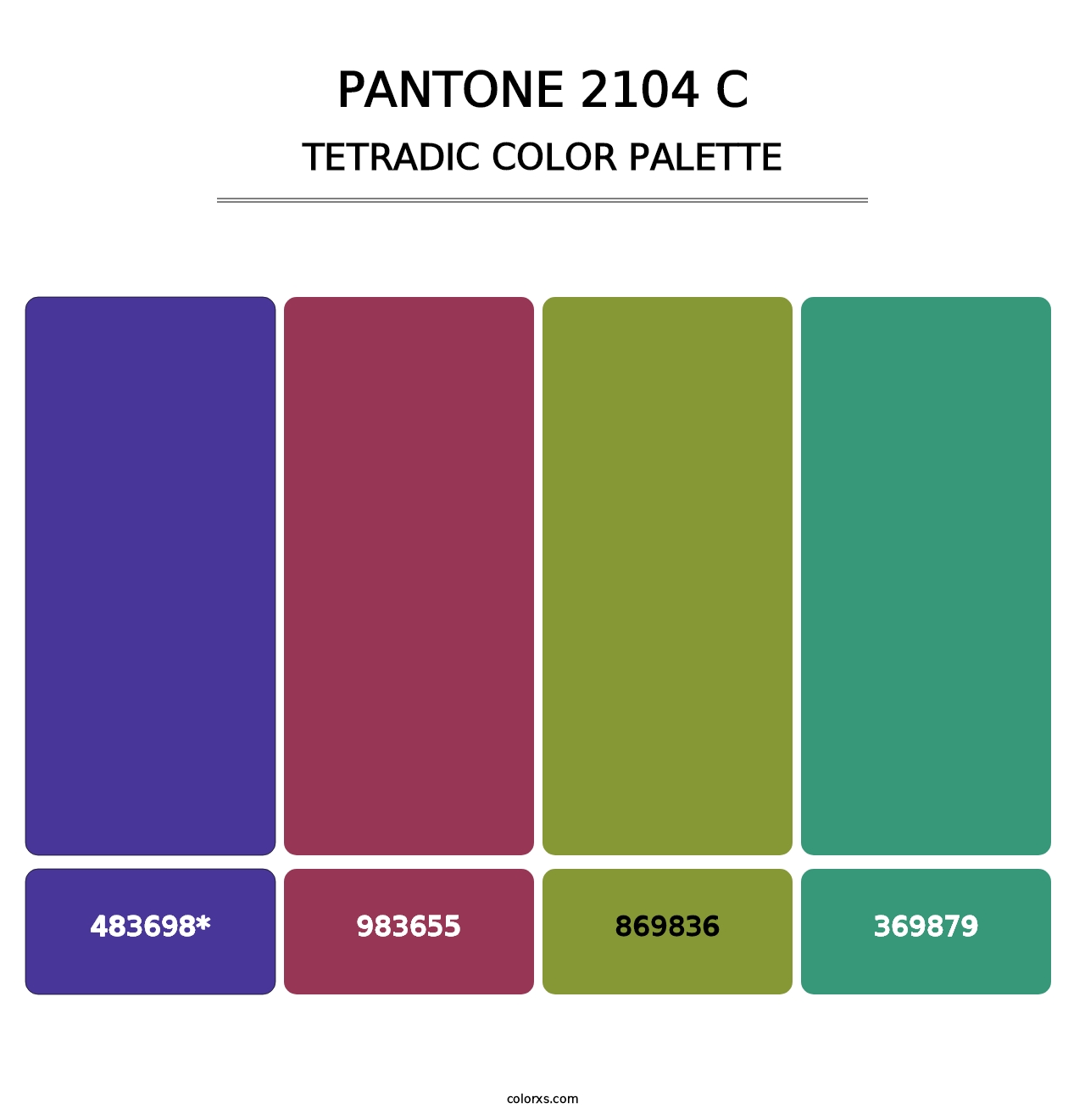 PANTONE 2104 C - Tetradic Color Palette