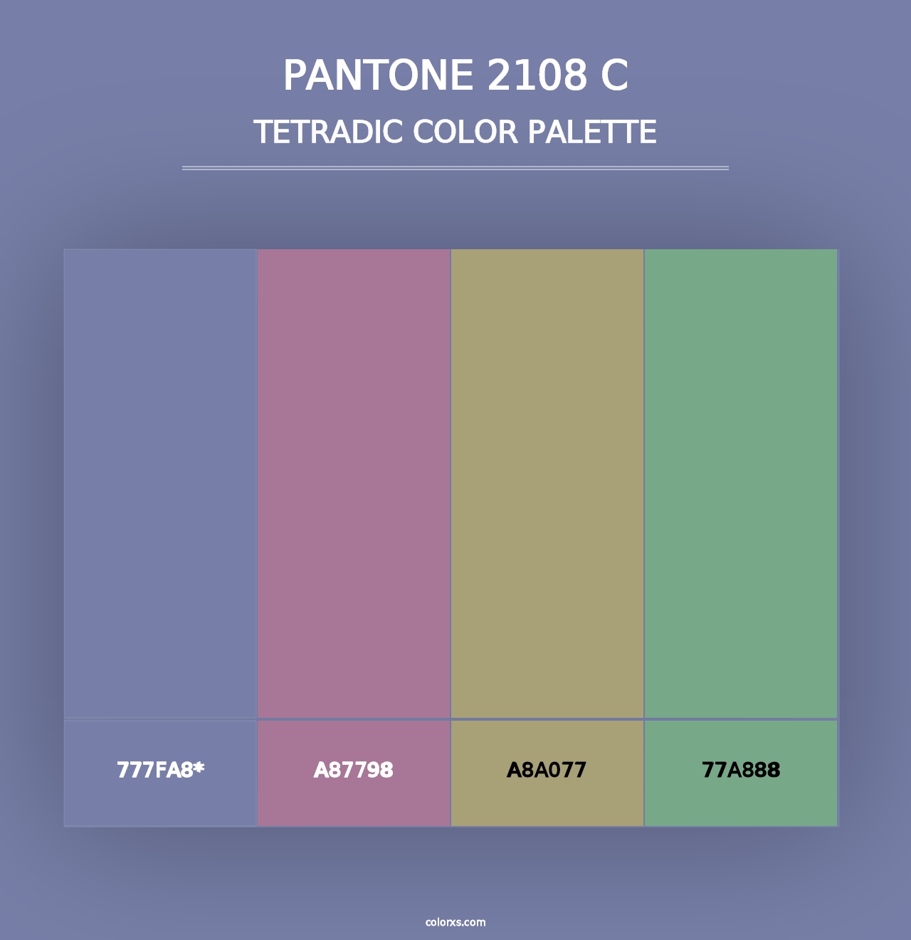 PANTONE 2108 C - Tetradic Color Palette