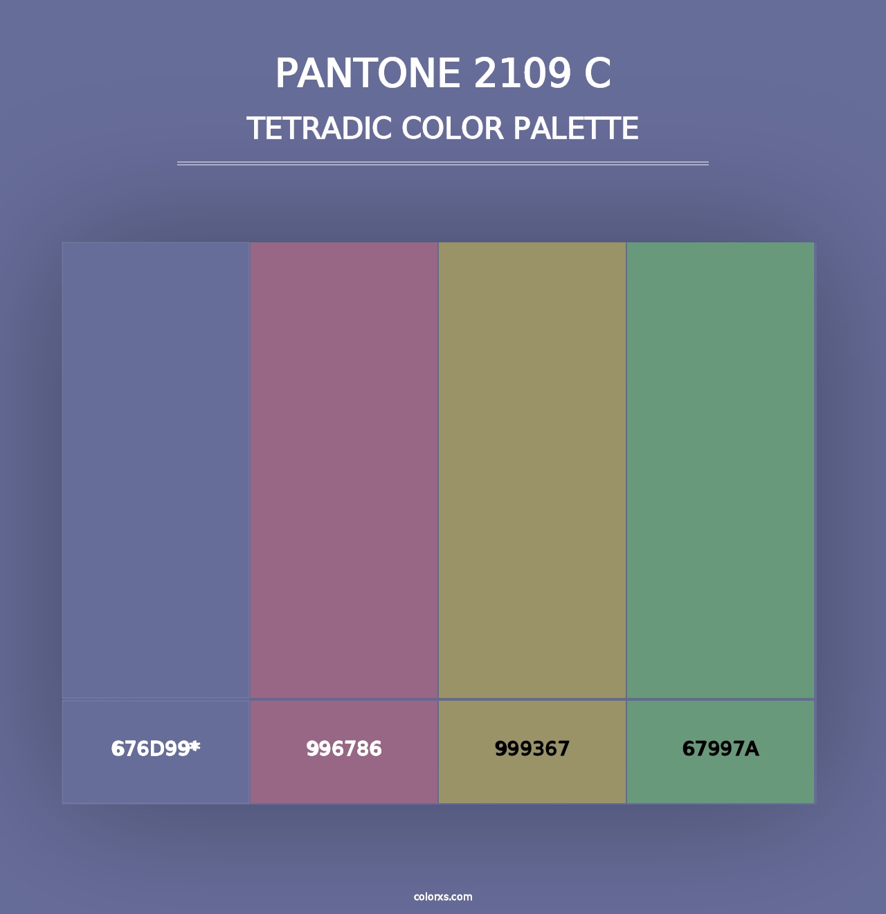 PANTONE 2109 C - Tetradic Color Palette