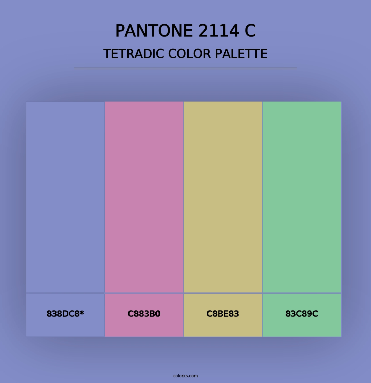 PANTONE 2114 C - Tetradic Color Palette