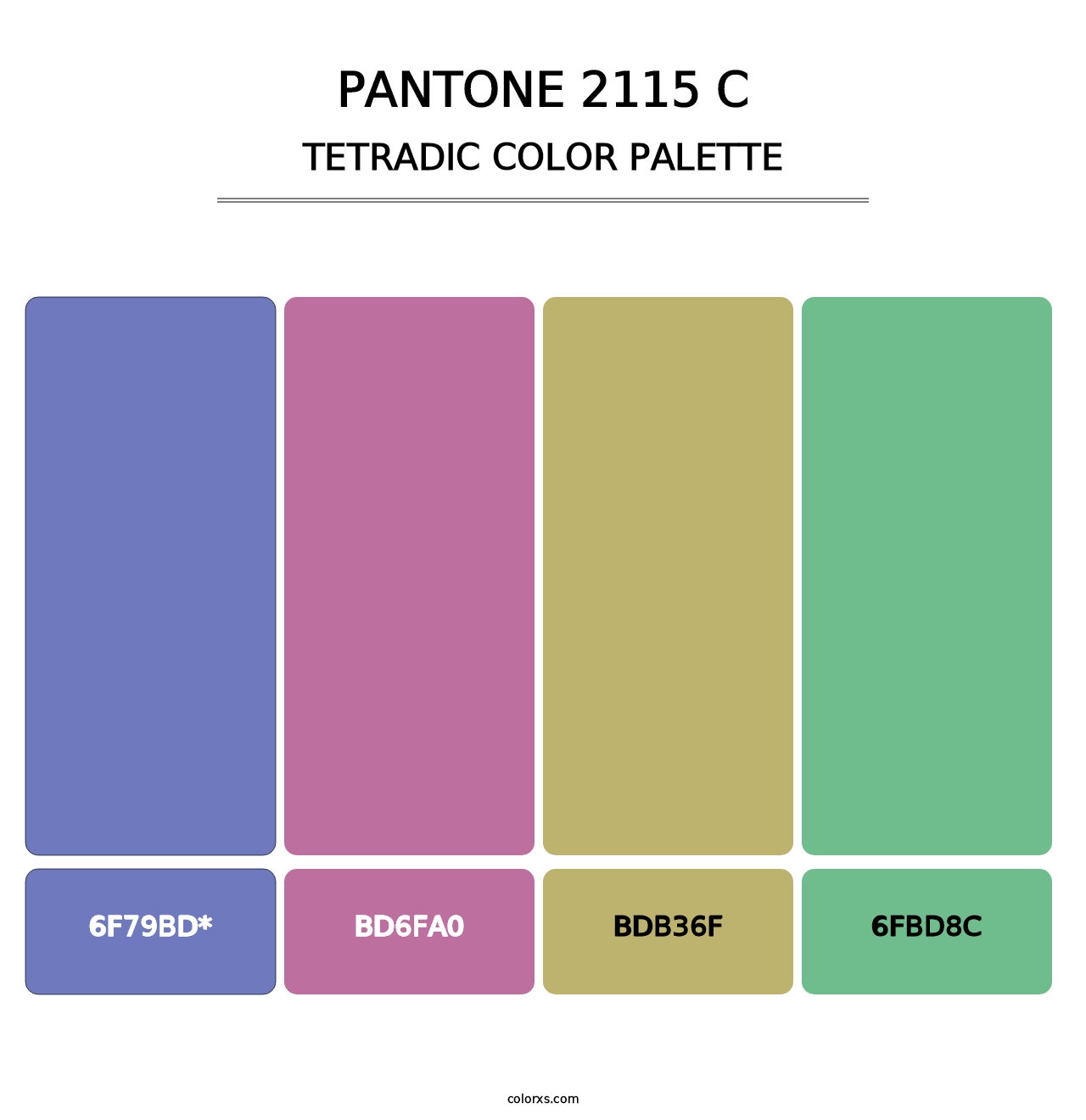 PANTONE 2115 C - Tetradic Color Palette