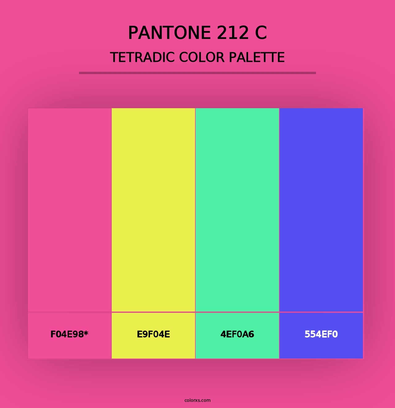 PANTONE 212 C - Tetradic Color Palette