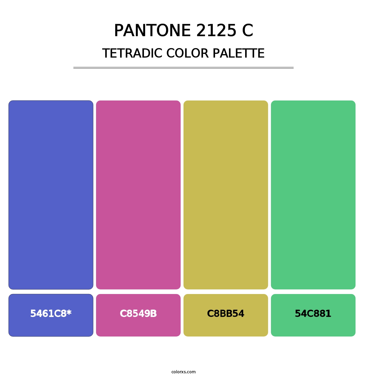 PANTONE 2125 C - Tetradic Color Palette