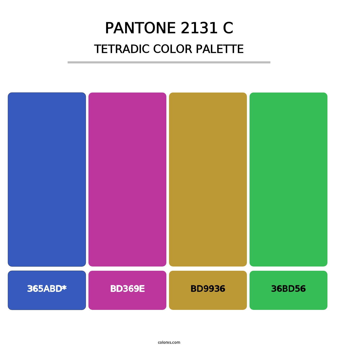 PANTONE 2131 C - Tetradic Color Palette