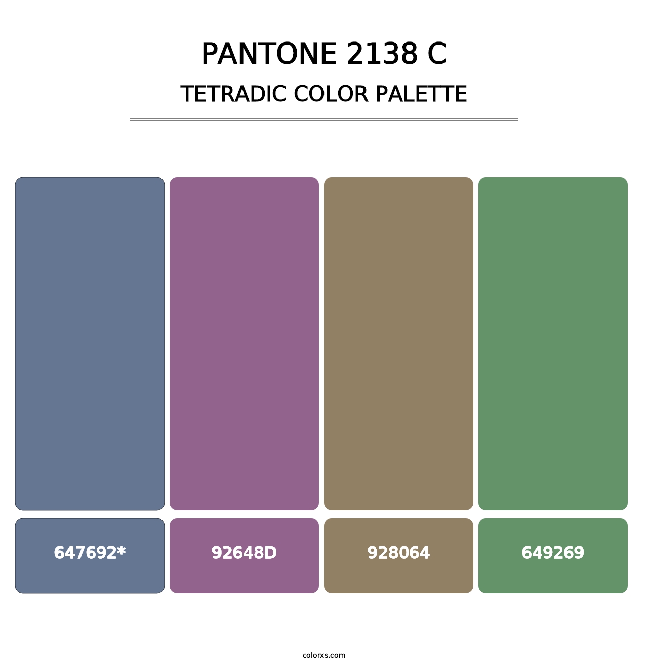 PANTONE 2138 C - Tetradic Color Palette