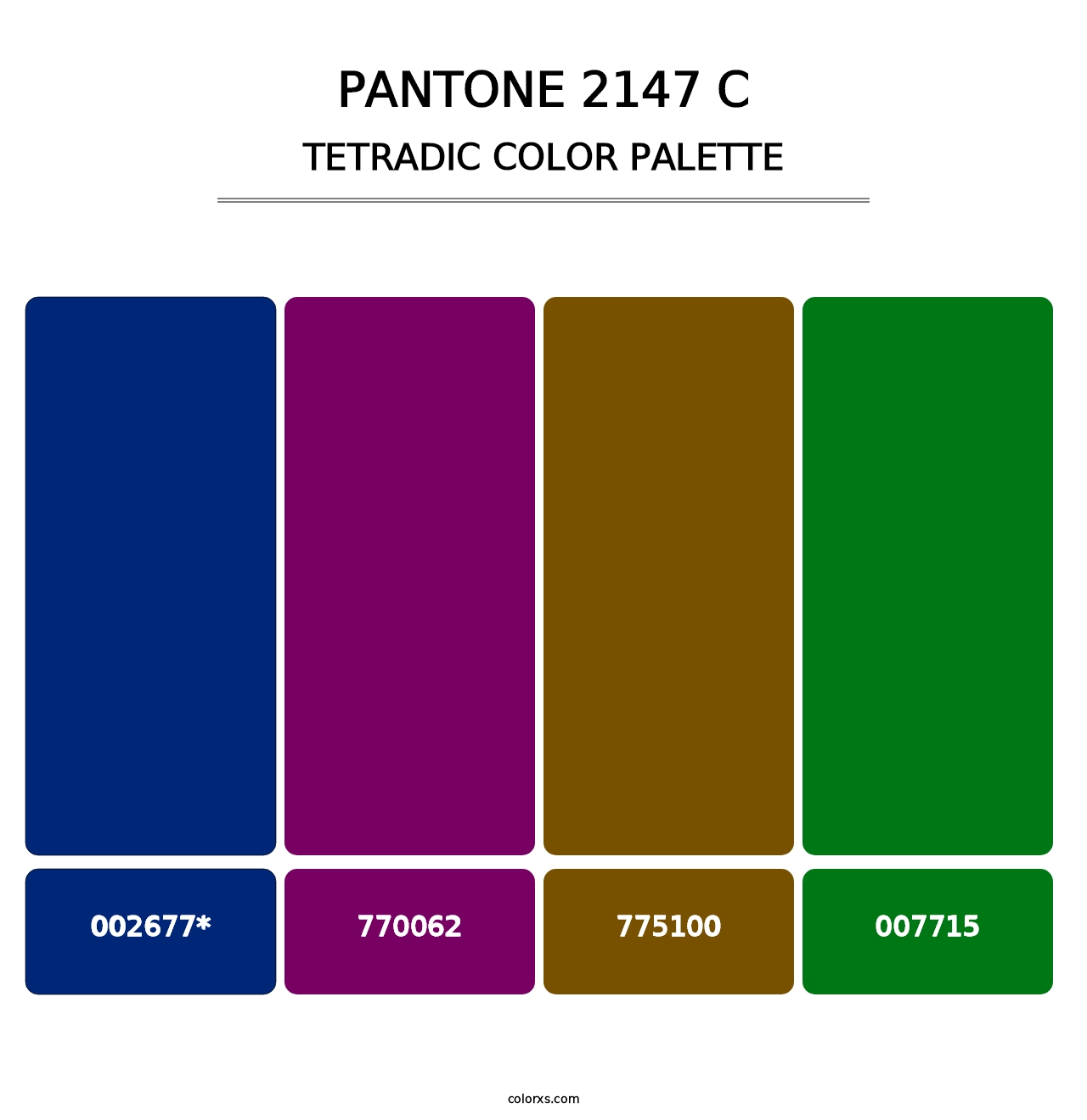 PANTONE 2147 C - Tetradic Color Palette