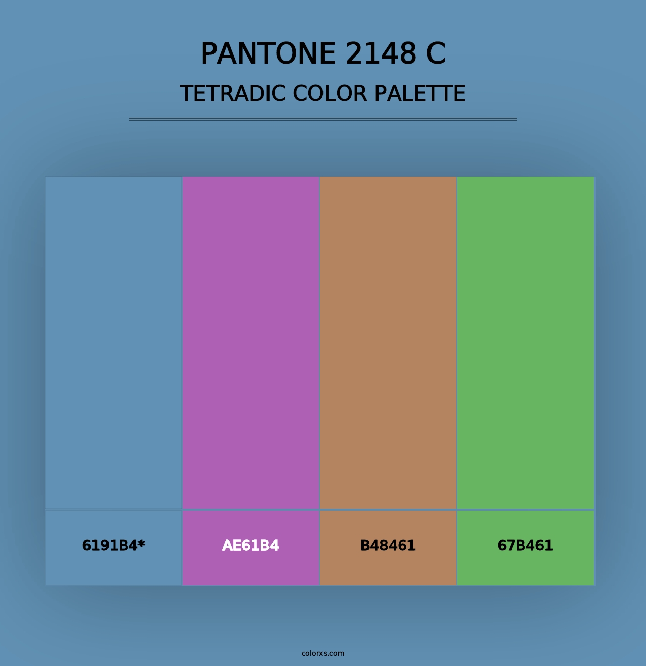 PANTONE 2148 C - Tetradic Color Palette