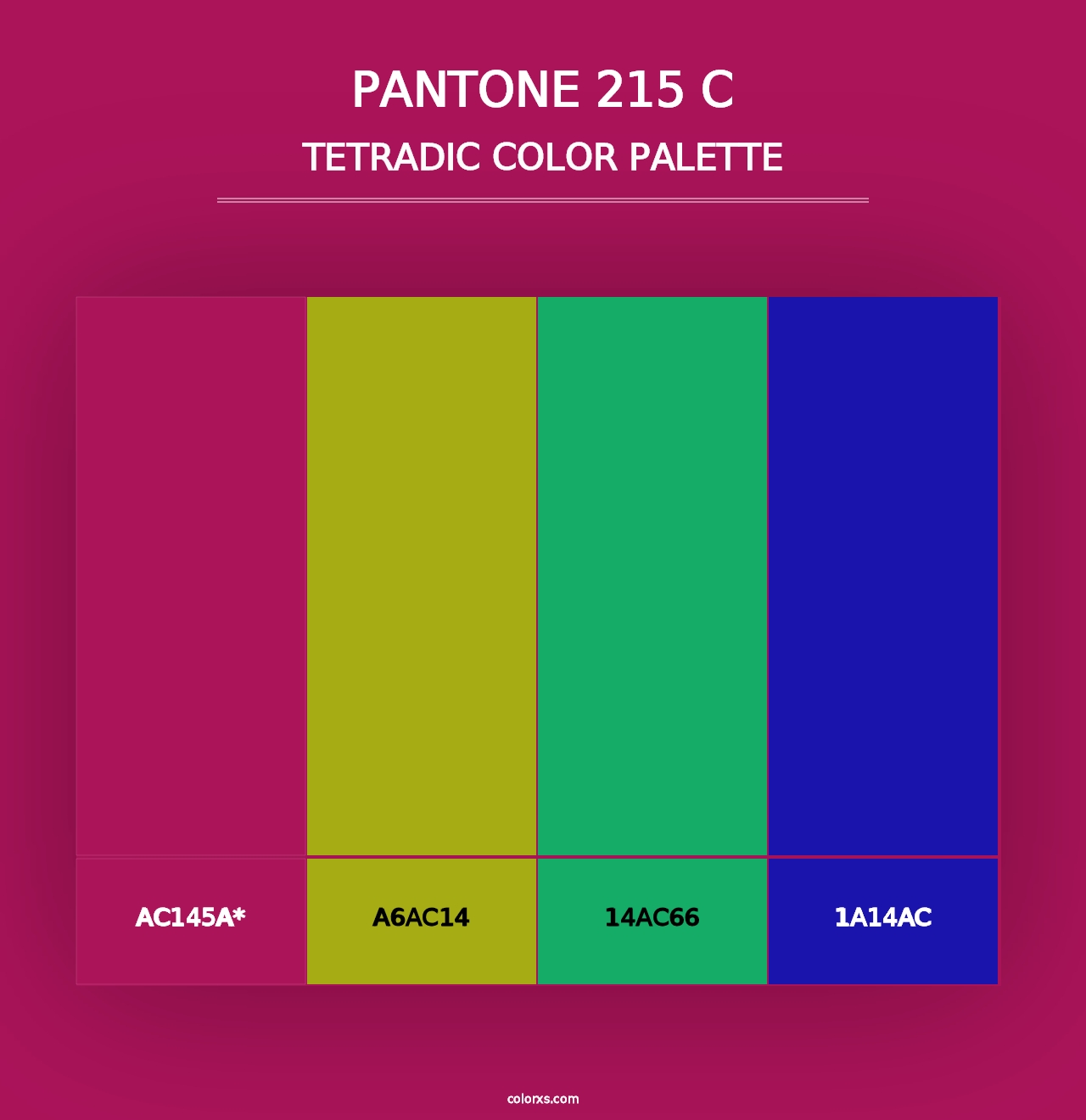 PANTONE 215 C - Tetradic Color Palette