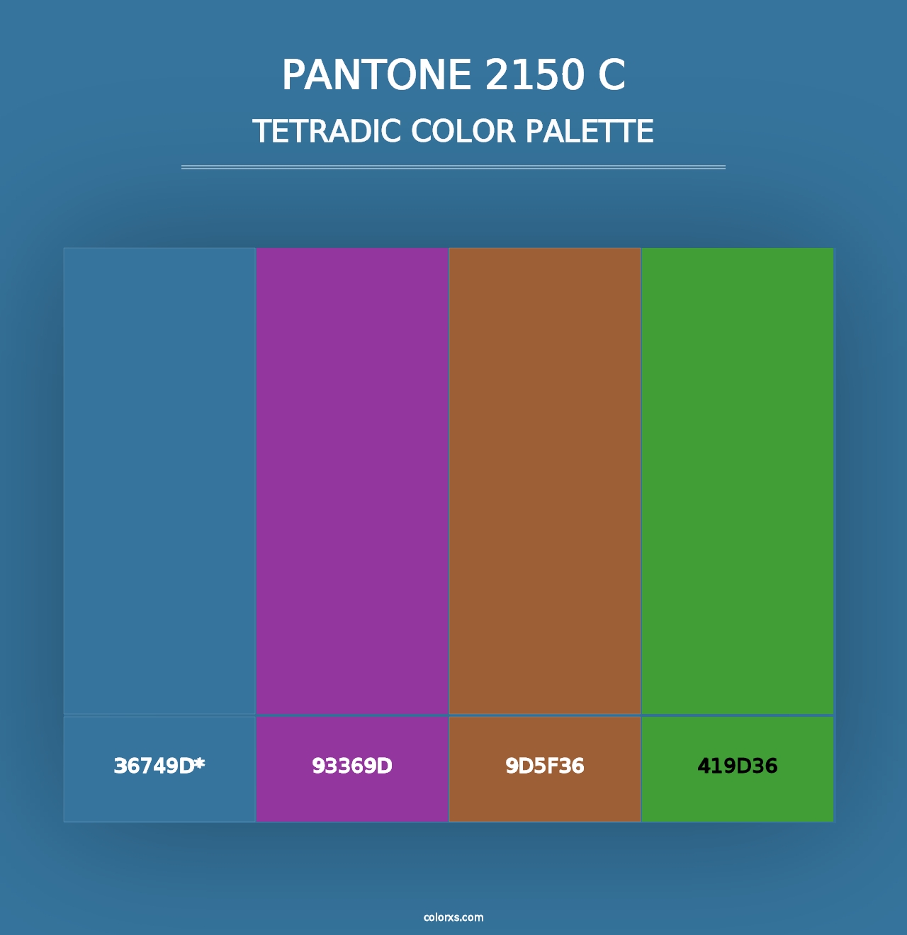 PANTONE 2150 C - Tetradic Color Palette