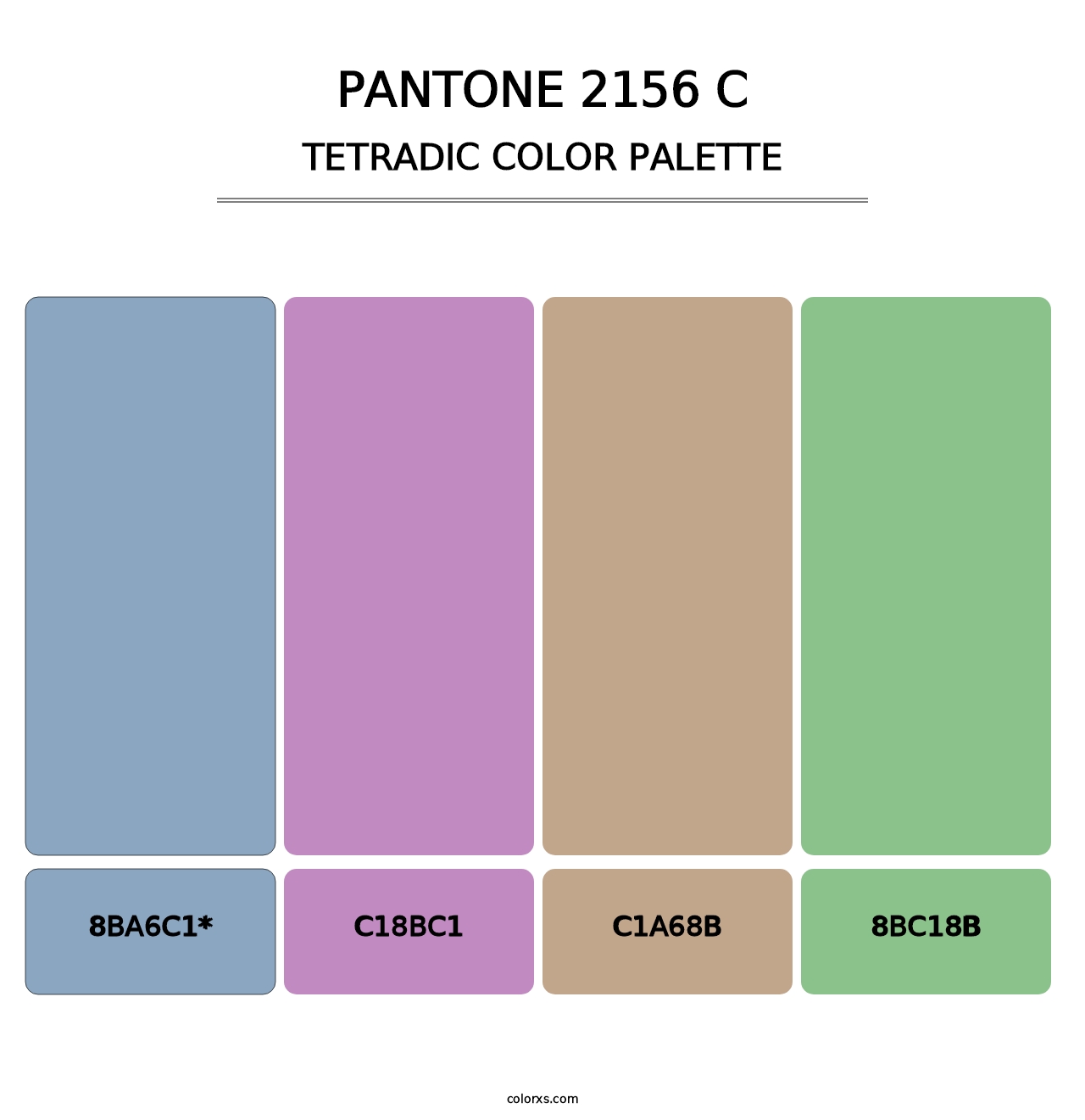 PANTONE 2156 C - Tetradic Color Palette