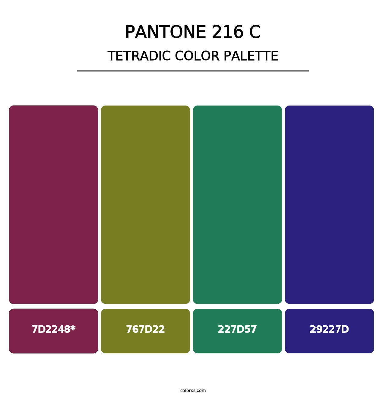 PANTONE 216 C - Tetradic Color Palette