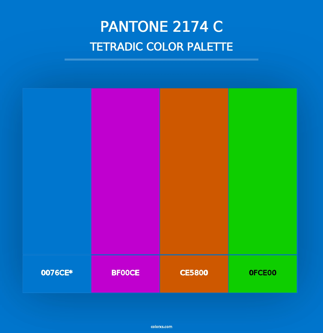 PANTONE 2174 C - Tetradic Color Palette