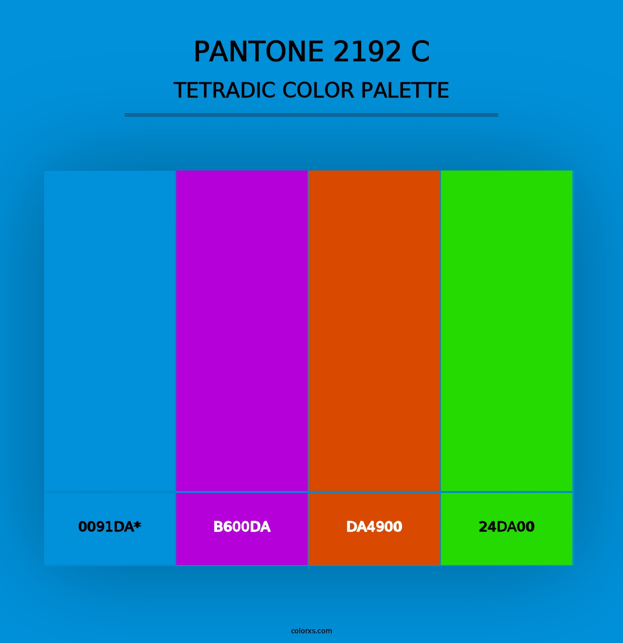 PANTONE 2192 C - Tetradic Color Palette