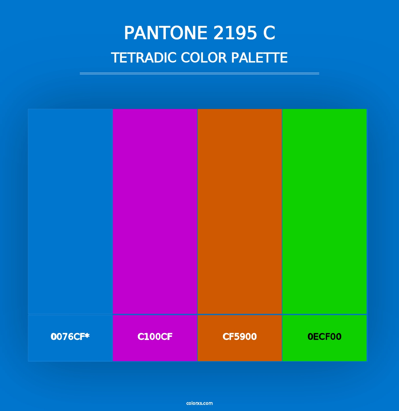 PANTONE 2195 C - Tetradic Color Palette