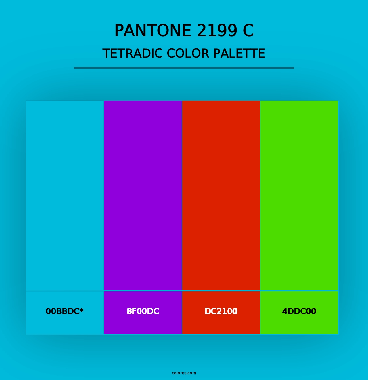 PANTONE 2199 C - Tetradic Color Palette