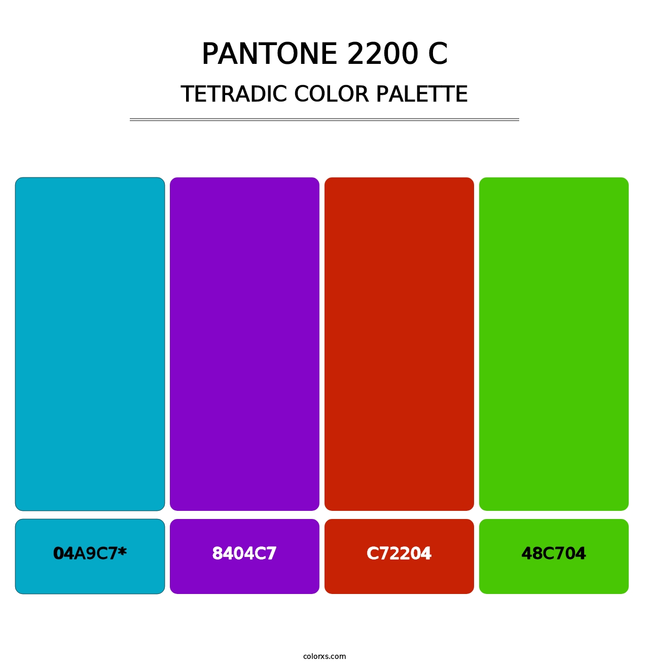 PANTONE 2200 C - Tetradic Color Palette