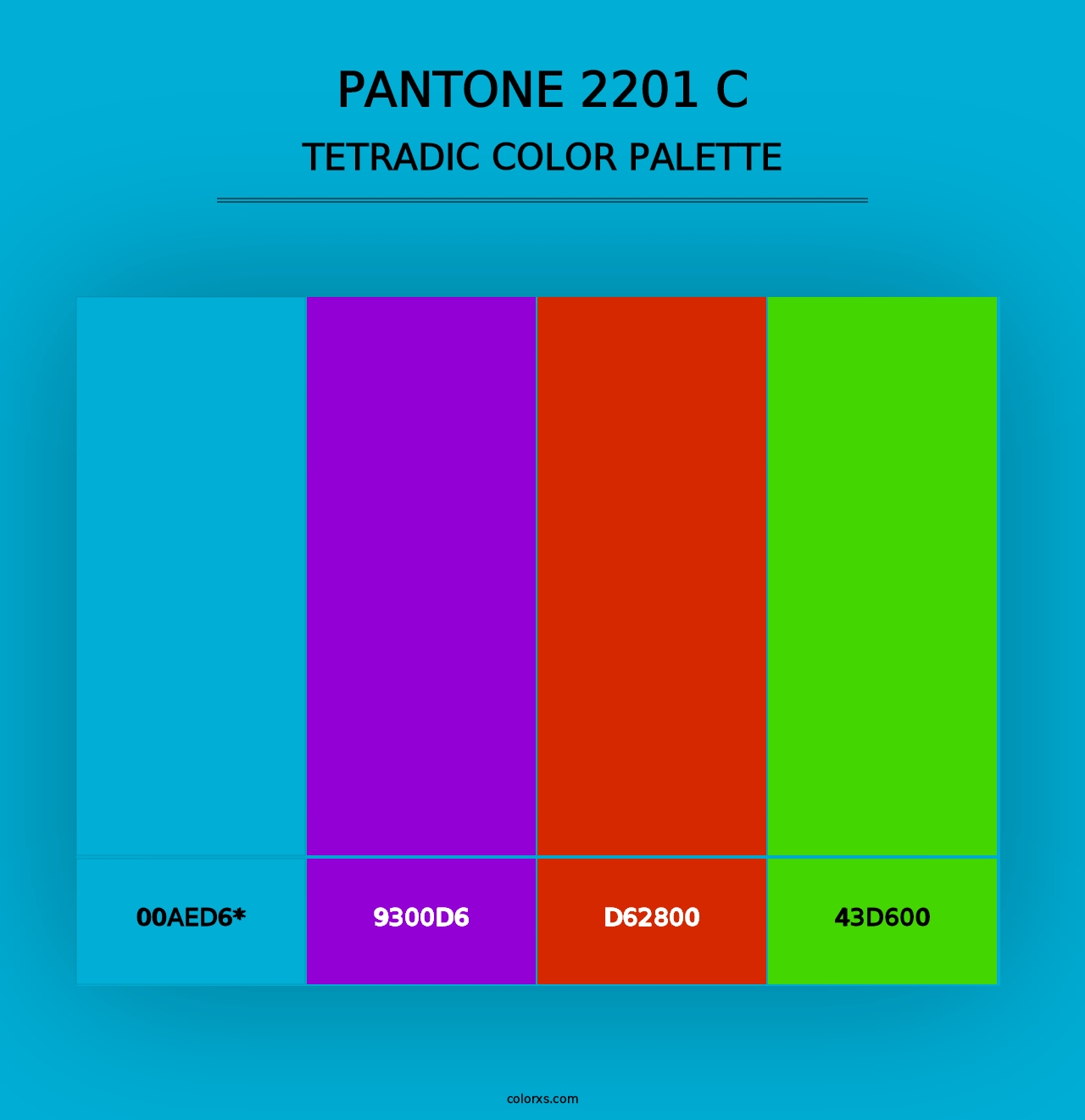 PANTONE 2201 C - Tetradic Color Palette