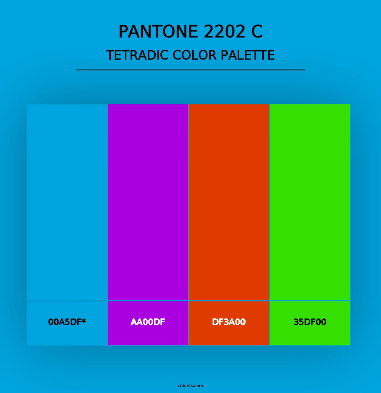 PANTONE 2202 C - Tetradic Color Palette