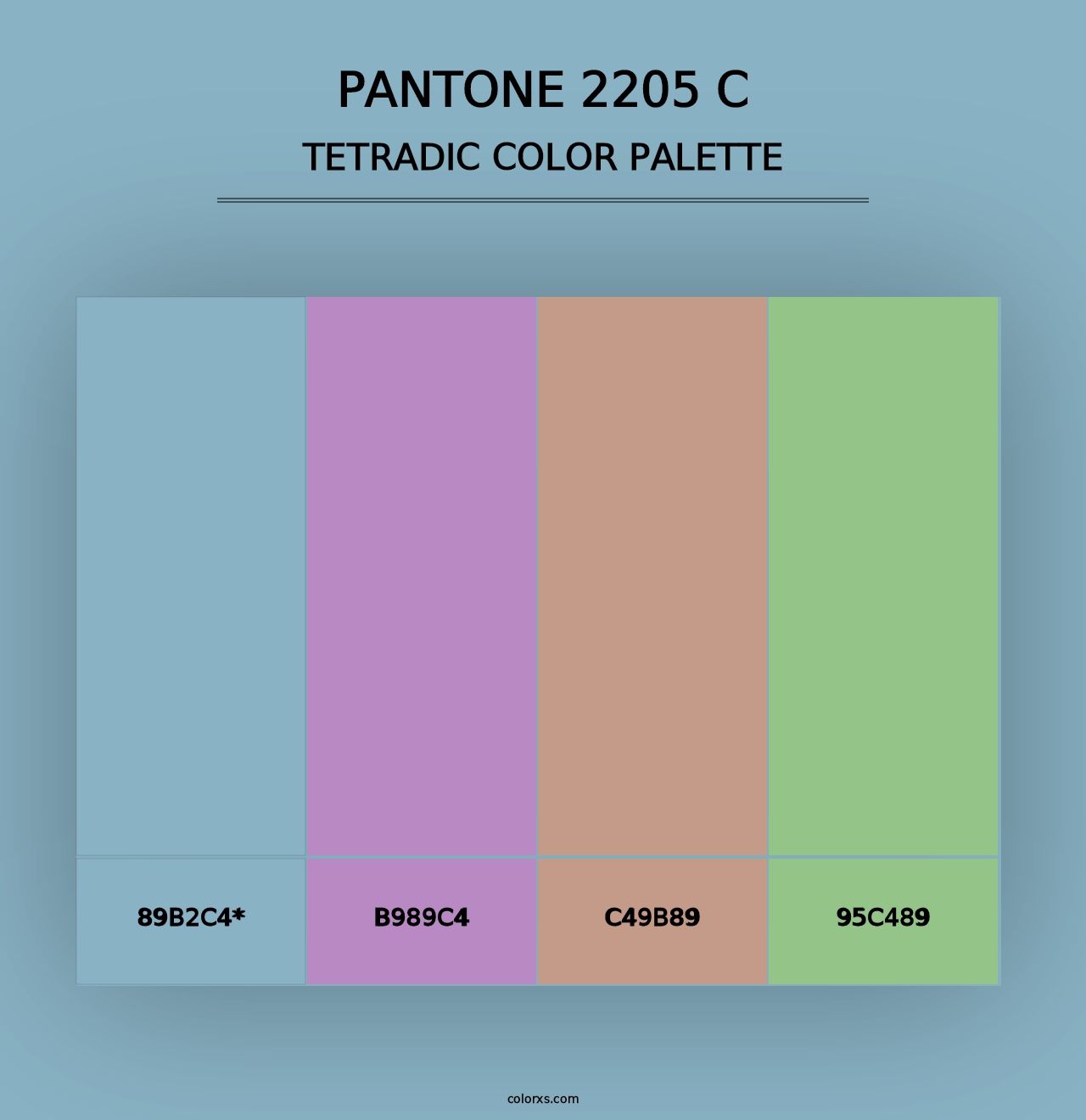 PANTONE 2205 C - Tetradic Color Palette