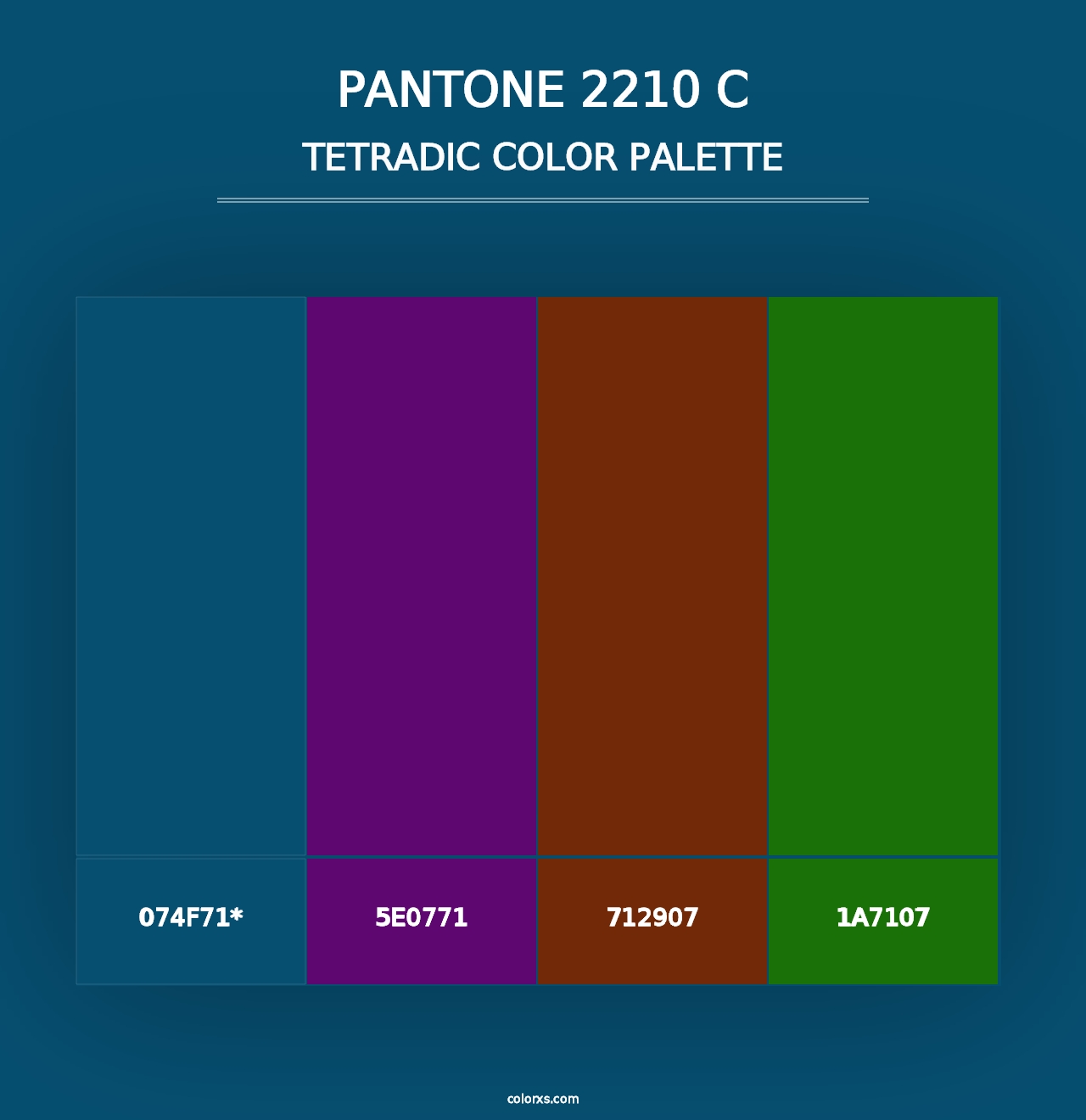 PANTONE 2210 C - Tetradic Color Palette