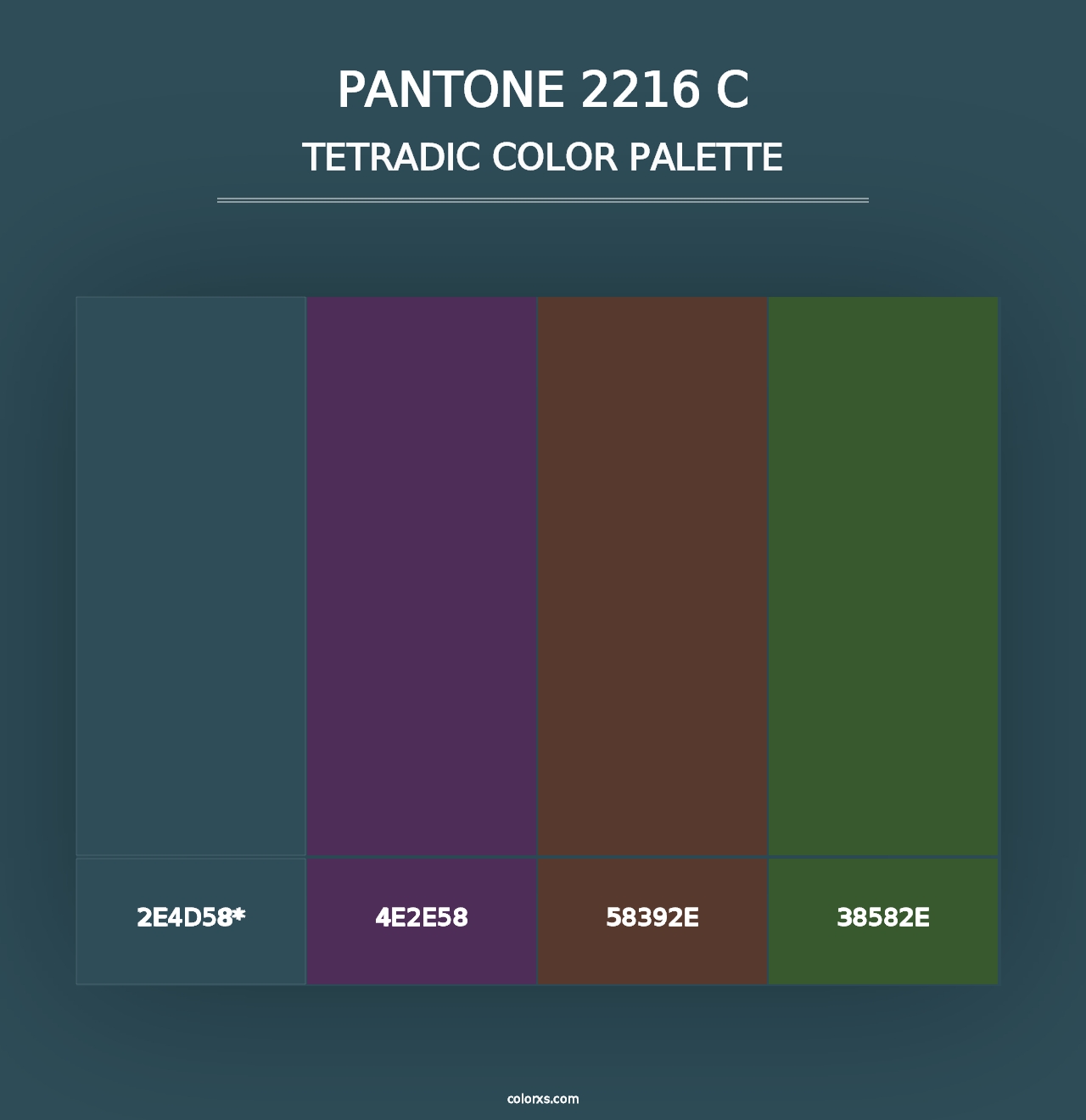 PANTONE 2216 C - Tetradic Color Palette